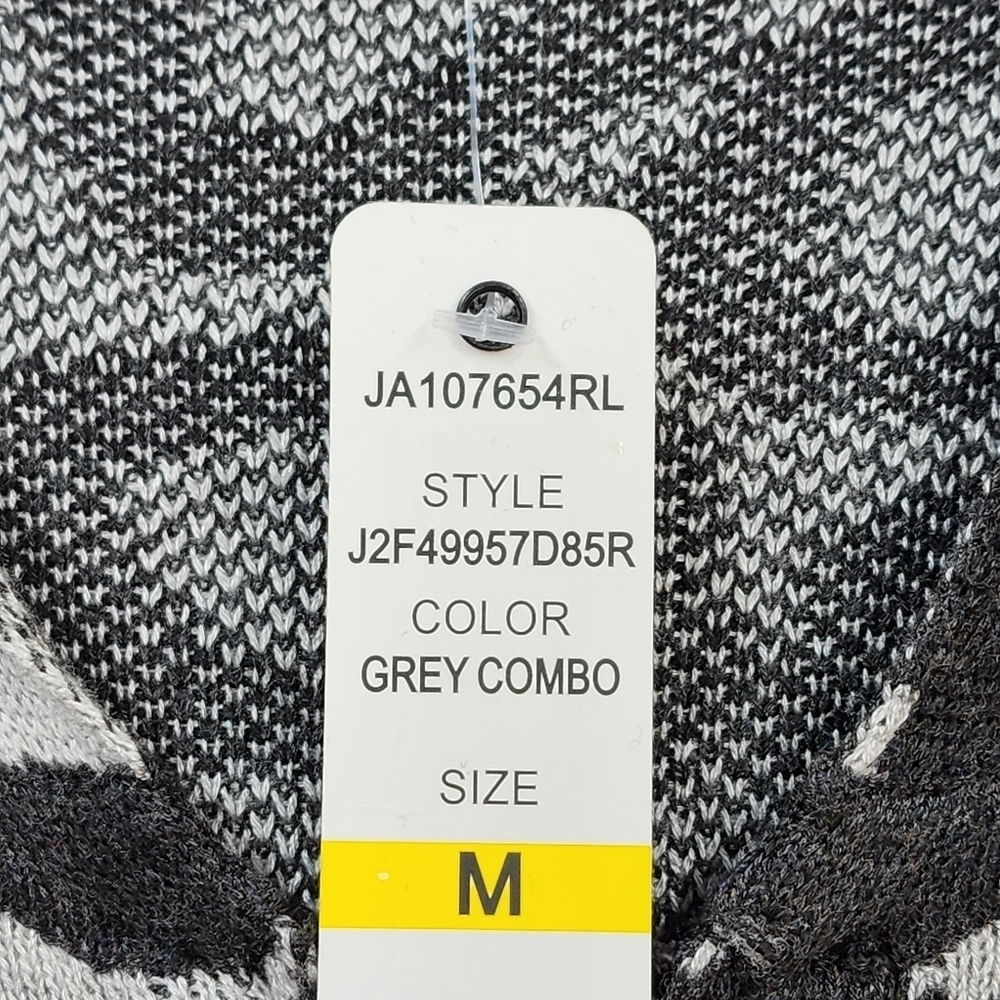 Joseph A Women's Leopard-Knit Hooded Zip-Front Poncho - M - Picture 7 of 7